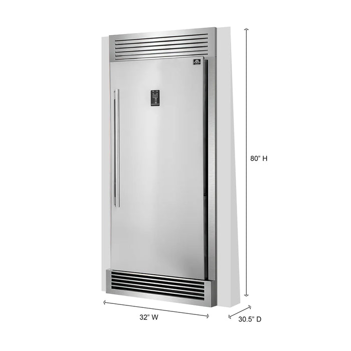 Forno Rizzuto FFFFD1933-32RS 32″ Upright Convertible Refrigerator / Freezer, Right Swing, Decorative Grill