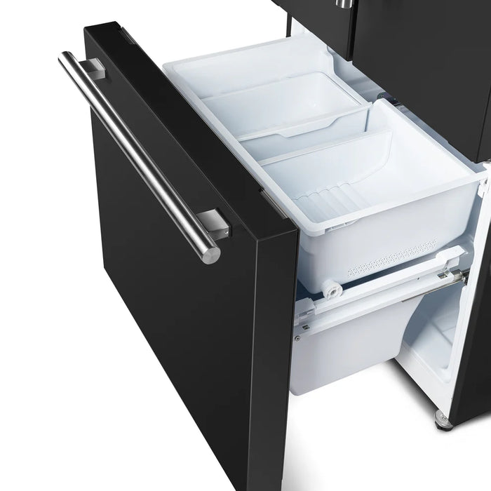 Forno Milano FFFFD1787-60BLK 62″ Black 2-Piece Freestanding Refrigerator with Dual Bottom Freezers, 34.4 cu ft