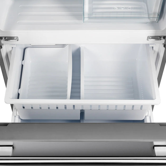 Forno Gallipoli FFFFD1974-31SB 30″ French Door Refrigerator with Bottom Freezer, Stainless Steel, 17.5 cu ft