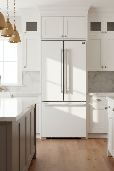 Forno 2-Piece Kitchen Appliance Package – 30″ White Induction Range + 31″ White Built-In Column Refrigerator – FBDL-014-10CAUS