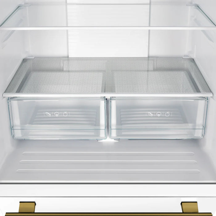 Forno Gallipoli Espresso FFFFD1974-31WHT 30″ White French Door Refrigerator with Bottom Freezer, 17.5 cu ft