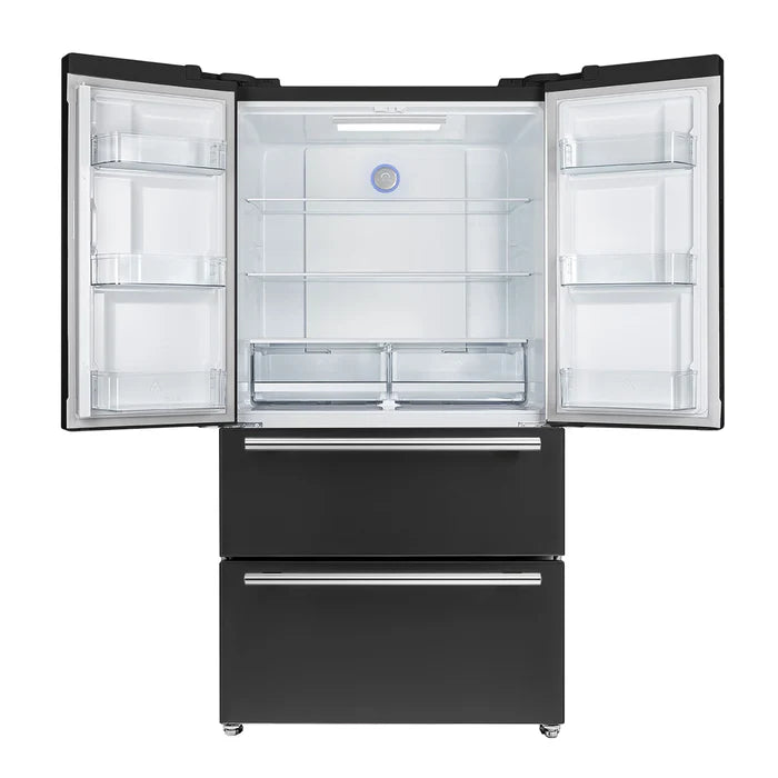 Forno 2-Piece Kitchen Appliance Package – 30″ Black Induction Range + 36″ Black French Door Refrigerator – FBDL-014-13CAUS