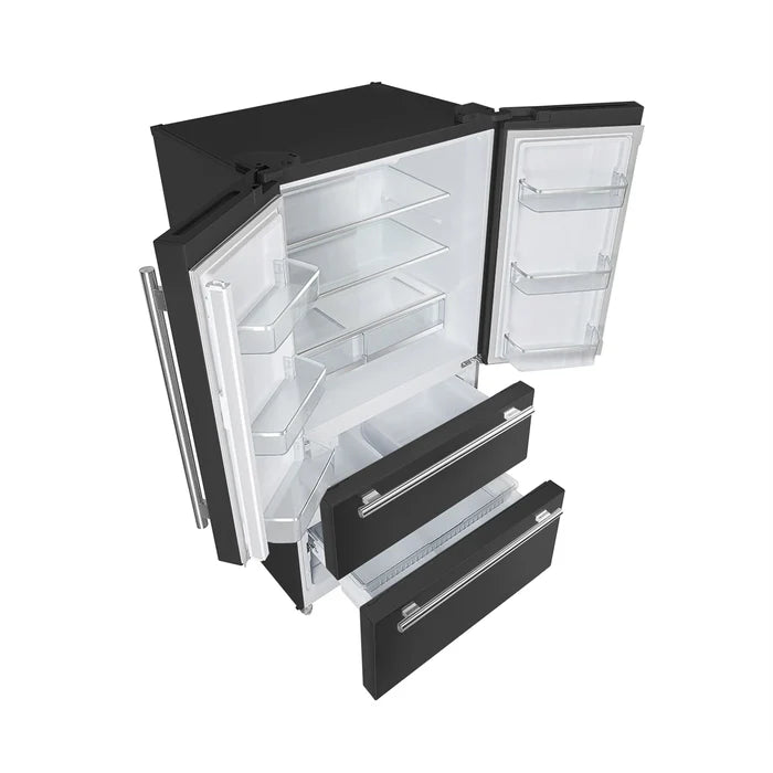 Forno 2-Piece Kitchen Appliance Package – 30″ Black Induction Range + 36″ Black French Door Refrigerator – FBDL-014-13CAUS