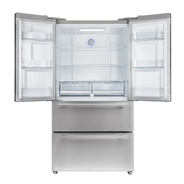 Forno Premium Kitchen Appliance Package – 36″ Freestanding Dual Fuel Range + 36″ French Door Refrigerator + 24″ Built-In Dishwasher