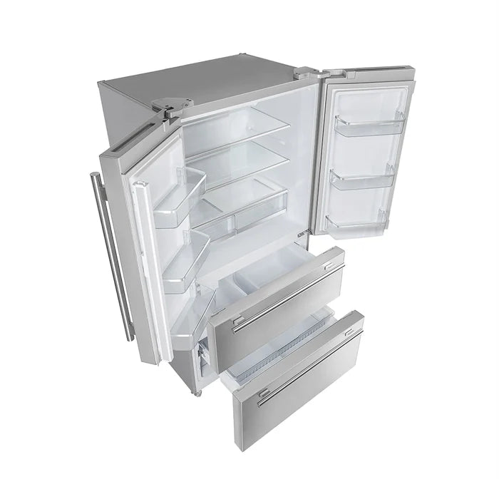 Forno Premium Kitchen Appliance Package – 36″ Freestanding Dual Fuel Range + 36″ French Door Refrigerator + 24″ Built-In Dishwasher