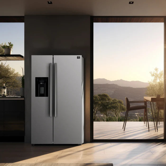 Forno Kitchen Appliance Package – 30″ Electric Slide-In Range + 36″ French Door Refrigerator