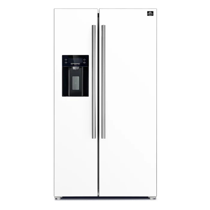Forno 2-Piece Kitchen Appliance Package – 30″ White Induction Range + 36″ White French Door Refrigerator – FBDL-014-09CAUS