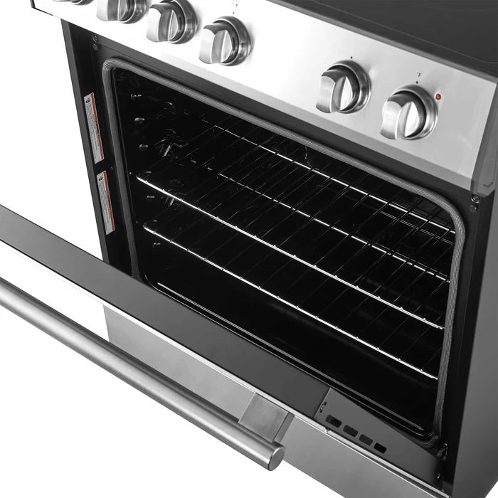 Forno 4-Piece Kitchen Appliance Package – 30-Inch Electric Range, 30-Inch Under-Cabinet Range Hood, 31-Inch Built-In Refrigerator & 24-Inch Built-In Dishwasher – FBDL-010-01US