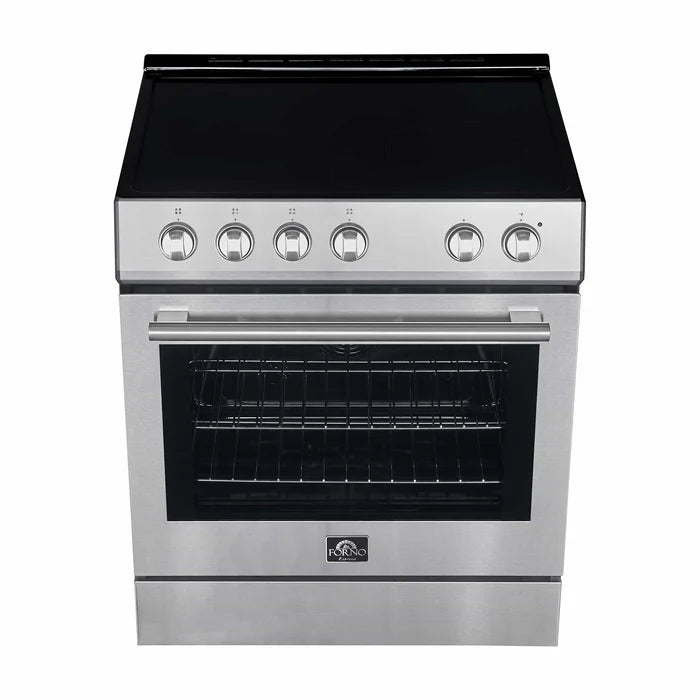Forno 4-Piece Kitchen Appliance Package – 30-Inch Electric Range, 30-Inch Under-Cabinet Range Hood, 31-Inch Built-In Refrigerator & 24-Inch Built-In Dishwasher – FBDL-010-01US