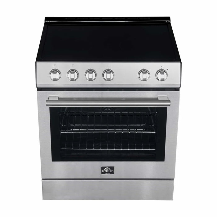 Forno Leonardo Espresso FFSEL6012‑30 30" Freestanding Electric Range – True Convection Oven, 4 Radiant Elements, 7,100W Cooktop, Stainless Steel