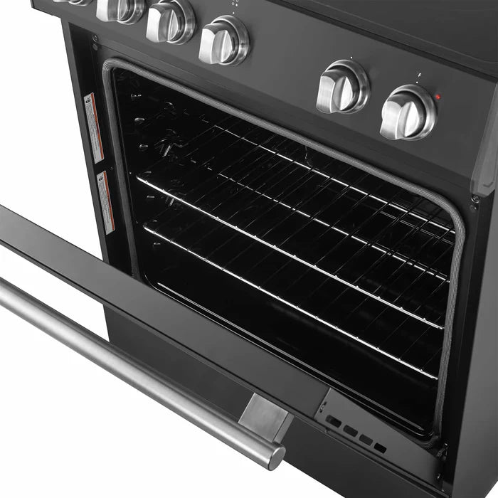 Forno 2-Piece Kitchen Appliance Package – 30-Inch Electric Range & 31-Inch Refrigerator in Black – FBDL-003-02US