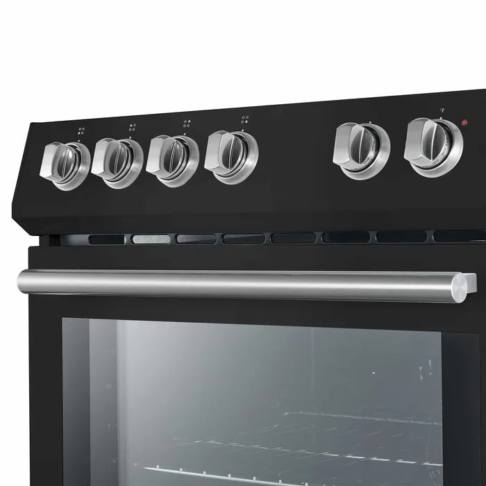 Forno 2-Piece Kitchen Appliance Package – 30-Inch Electric Range & 31-Inch Refrigerator in Black – FBDL-003-02US