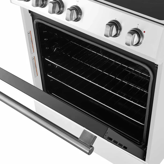 Forno 2-Piece Kitchen Appliance Package – 30-Inch Electric Range & 31-Inch Built-In Refrigerator in White – FBDL-003-03US