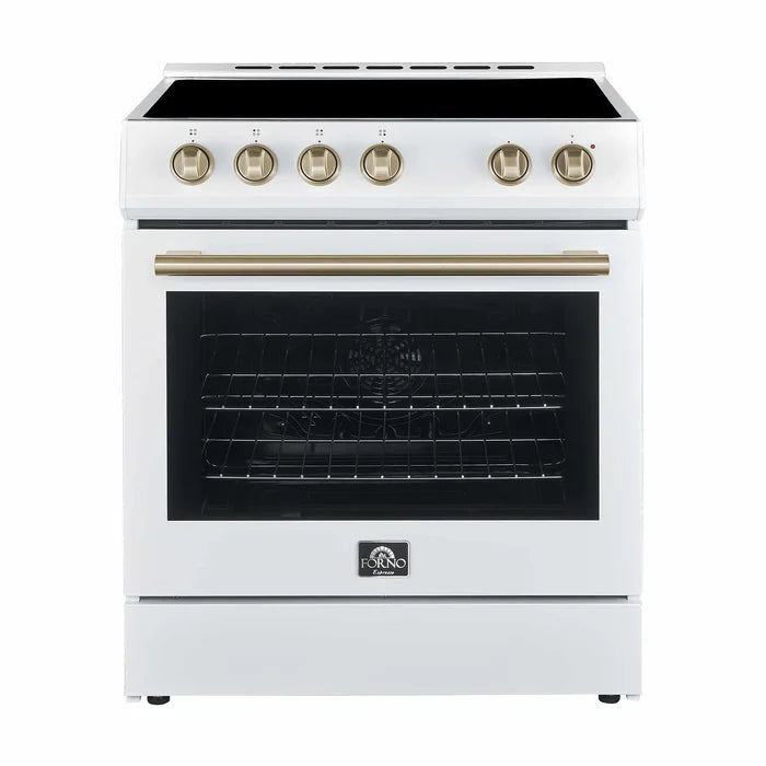 Forno 2-Piece Kitchen Appliance Package – 30-Inch Electric Range & 31-Inch Built-In Refrigerator in White – FBDL-003-03US