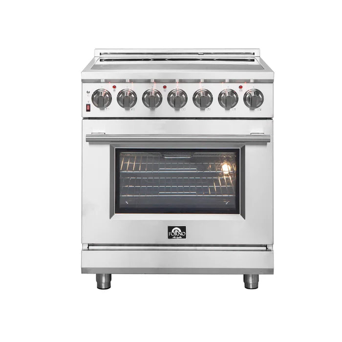 Forno Kitchen Appliance Package – 30″ Electric Slide-In Range + 36″ French Door Refrigerator