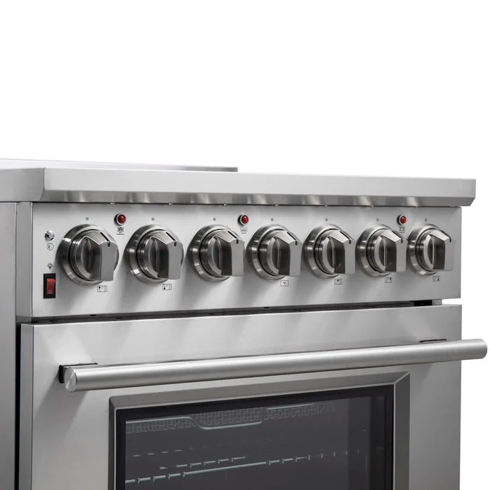 Forno Massimo FFSEL6020-30 30" Freestanding Electric Range – 4.32 Cu. Ft. True Convection Oven, 9,500W Cooktop, Stainless Steel