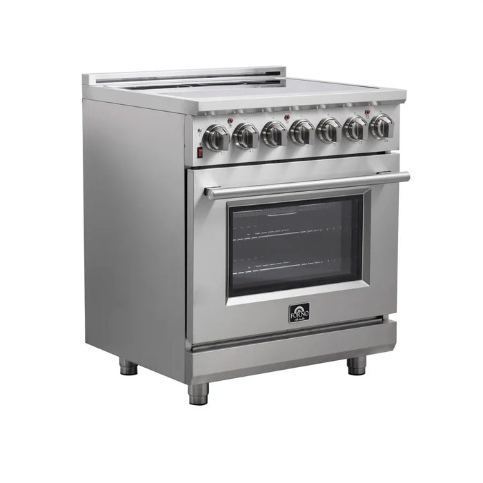 Forno Massimo FFSEL6020-30 30" Freestanding Electric Range – 4.32 Cu. Ft. True Convection Oven, 9,500W Cooktop, Stainless Steel