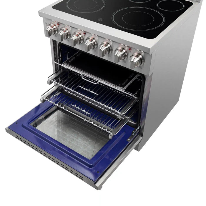Forno Kitchen Appliance Package – 30″ Electric Slide-In Range + 36″ French Door Refrigerator
