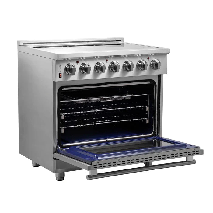 Forno Kitchen Appliance Package – 30″ Electric Slide-In Range + 31″ French Door Refrigerator