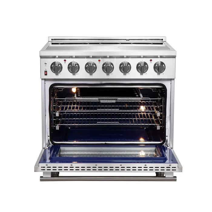 Forno Kitchen Appliance Package – 30″ Electric Slide-In Range + 31″ French Door Refrigerator