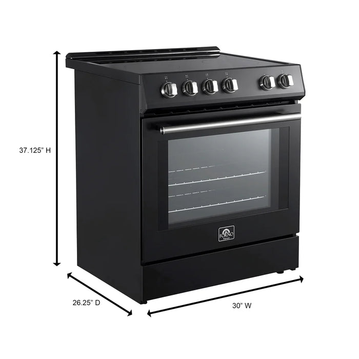 Forno Leonardo Espresso FFSIN0982-30BLK 30-Inch Slide-In Induction Range with Convection Oven and 5 Cooking Zones – Black