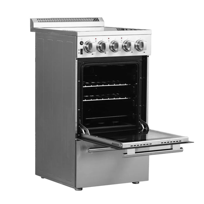 Forno Pallerano FFSEL6052-20 20" Freestanding Electric Range – 2.05 Cu. Ft. Oven, 6,000W Cooktop, Stainless Steel