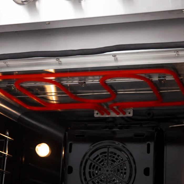 Forno Galiano FFSEL6083-30 30" Freestanding Electric Range – 4 Radiant Elements, True Convection Oven, 6,500W Cooktop, Stainless Steel