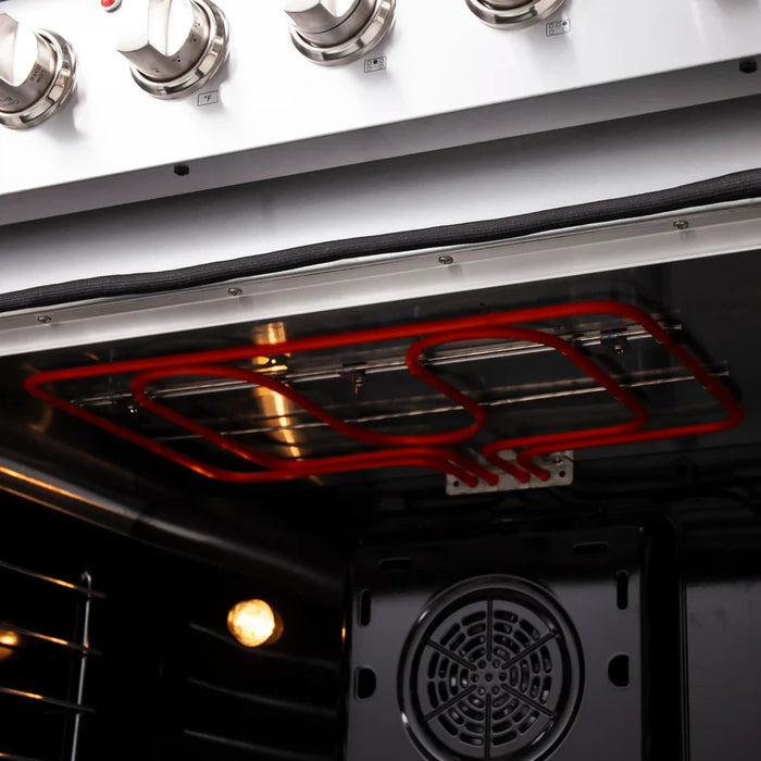 Forno Galiano FFSEL6083-36 36" Freestanding Electric Range – True Convection Oven, 5 Radiant Elements, 7,700W Cooktop, Stainless Steel