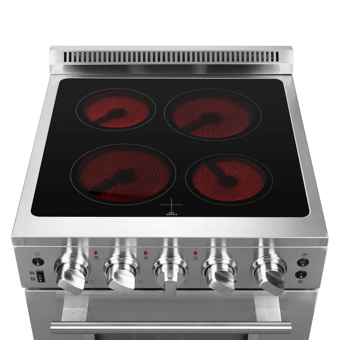 Forno Loiano FFSEL6069-24 24" Freestanding Electric Range – 4 Burners, 2.3 Cu. Ft. Oven, 6,000W Cooktop, Stainless Steel