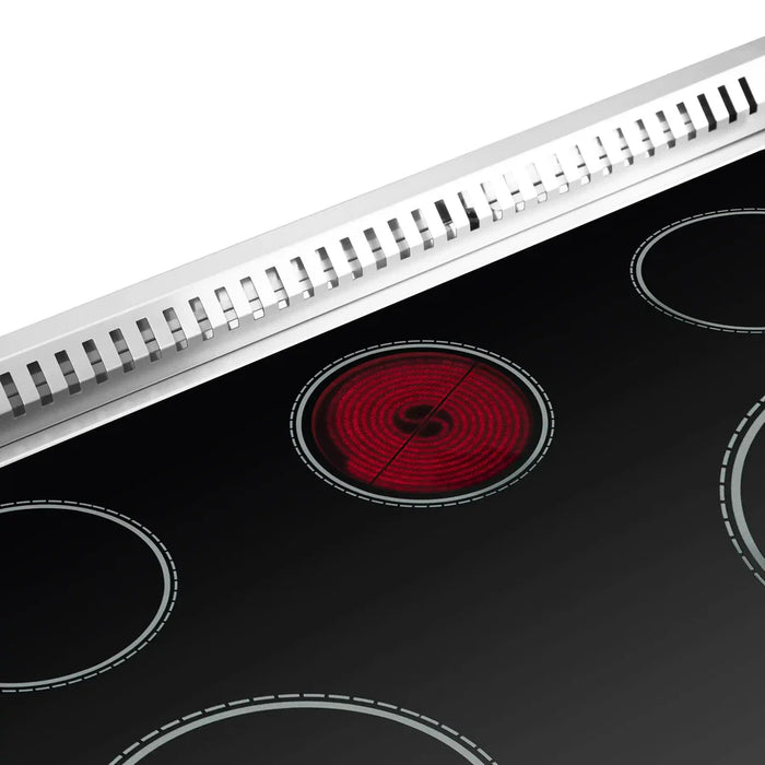 Forno Galiano FFSEL6917‑36 36" Freestanding French Door Electric Range – True Convection Oven, 5 Radiant Elements, 7,700W Cooktop, Stainless Steel