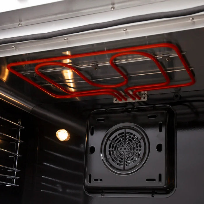 Forno Galiano FFSEL6917‑36 36" Freestanding French Door Electric Range – True Convection Oven, 5 Radiant Elements, 7,700W Cooktop, Stainless Steel