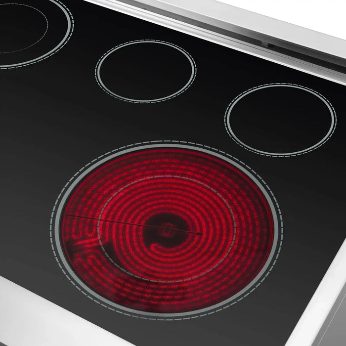 Forno Massimo FFSEL6955‑36 36" Freestanding French Door Electric Range – True Convection Oven, 5 Radiant Elements, 9,500W Cooktop, Stainless Steel