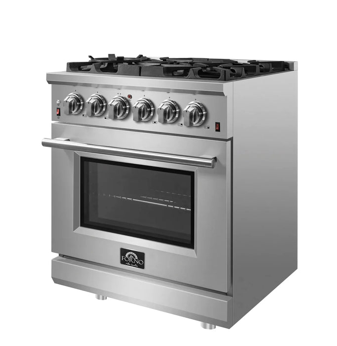 Forno Massimo FFSGS6239-30 30" Freestanding Gas Range, 5 Burners, True Convection Oven