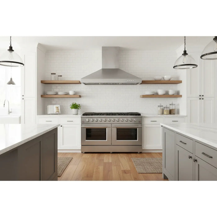 Forno Galiano FFSGS6244-60 60" Freestanding Gas Range – 10 Burners, Double Convection Ovens, Griddle, 142,000 BTU Total Output, Stainless Steel