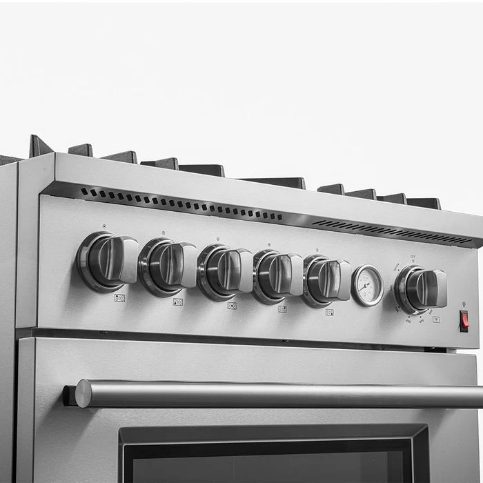 Forno 3-Piece Professional Kitchen Appliance Package – 30-Inch Gas Range, 31-Inch Built-In Refrigerator & 24-Inch Built-In Dishwasher – FBDL-012-01CAUS