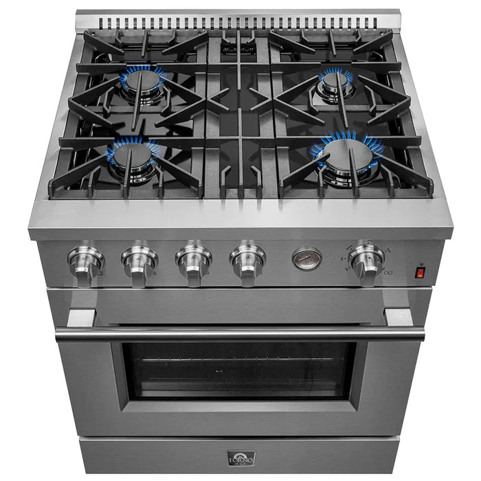 Forno FBDL-021-02CAUS Appliance Package – FFSGS6277-30 Gas Range + FFFFD1974-31SB Refrigerator