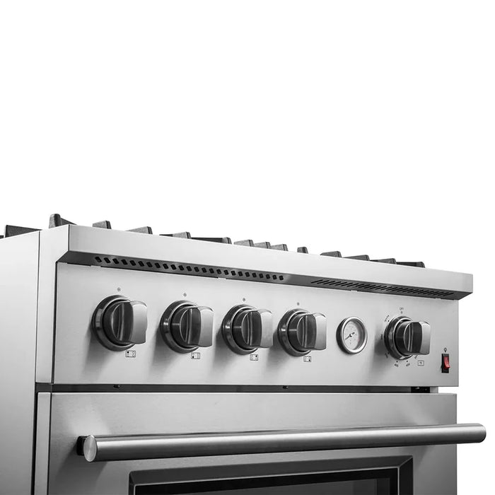 Forno Marco FFSGS6277‑30 30" Freestanding Gas Range – 4 Burners, 37,000 BTU Cooktop, 4.32 cu ft Convection Oven, Stainless Steel