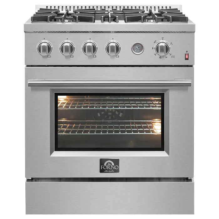 Forno FBDL-021-01CAUS Appliance Package – FFSGS6277-30 Gas Range + FFRBI1805-33SB Built-In Refrigerator