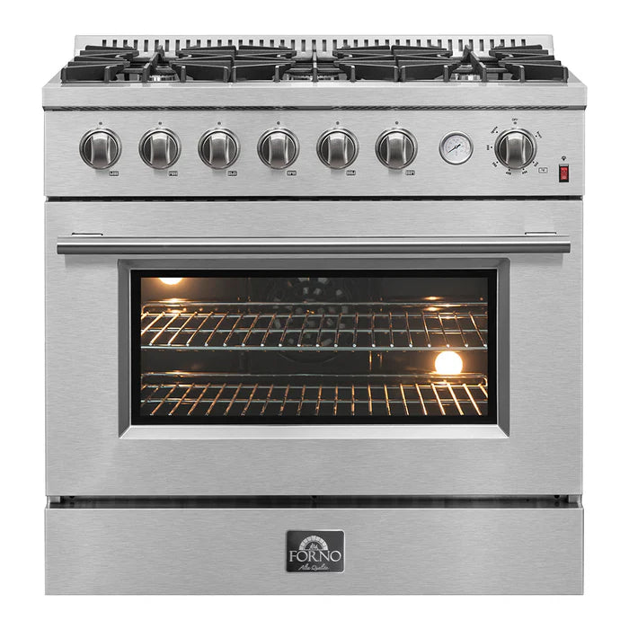 Forno FBDL-021-03CAUS Appliance Package – FFSGS6277-36 Gas Range + FFRBI1844-36SB Built-In Refrigerator