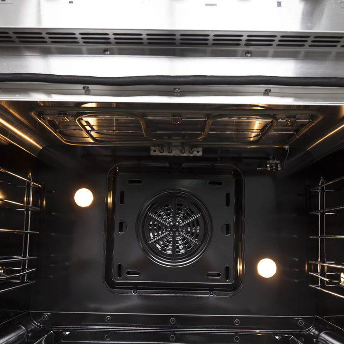 Forno Galiano FFSGS6356-30 30" French Door Dual Fuel Range, 5 Sealed Burners, True Convection, Stainless Steel