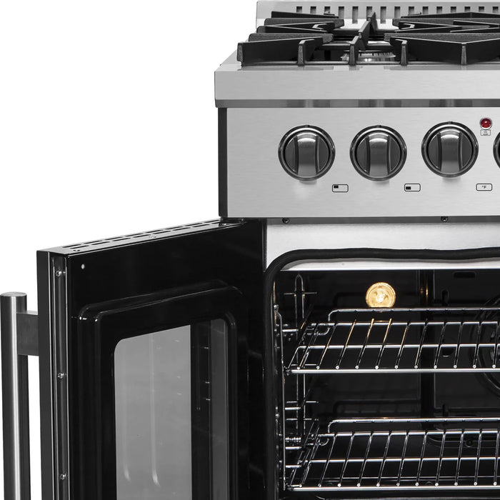 Forno Galiano FFSGS6356-30 30" French Door Dual Fuel Range, 5 Sealed Burners, True Convection, Stainless Steel