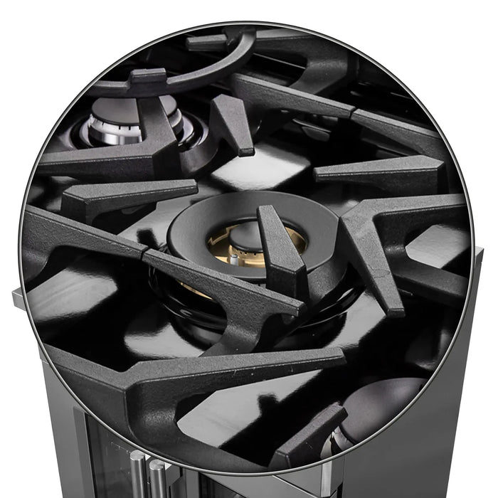 Forno Massimo FFSGS6439-30 30" Stainless Steel French Door Gas Range, 5 Sealed Burners, 4.32 cu. ft. Convection Oven