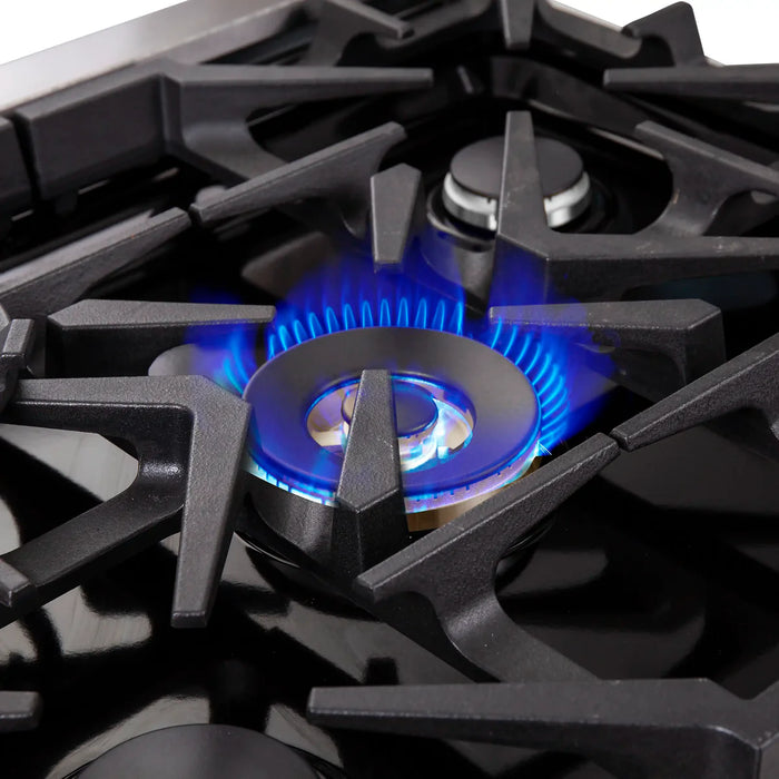 Forno Massimo FFSGS6439-30 30" Stainless Steel French Door Gas Range, 5 Sealed Burners, 4.32 cu. ft. Convection Oven