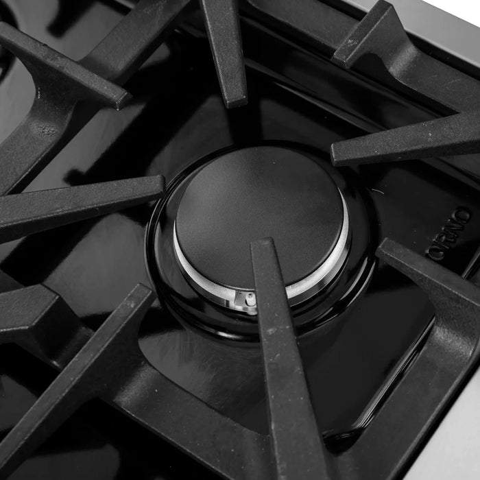 Forno Massimo FFSGS6439-30 30" Stainless Steel French Door Gas Range, 5 Sealed Burners, 4.32 cu. ft. Convection Oven