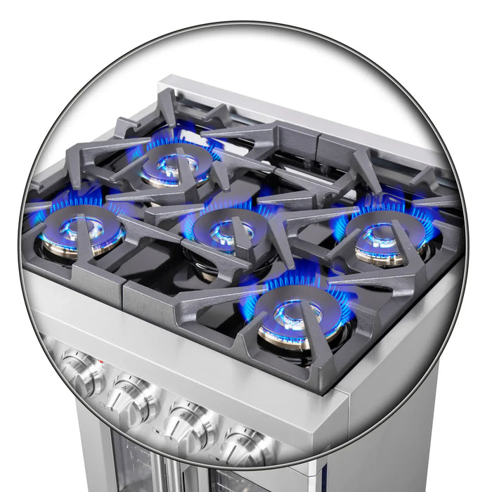 Forno Capriasca FFSGS6460-30 30" Freestanding French Door Gas Range, 4 Burners, Stainless Steel