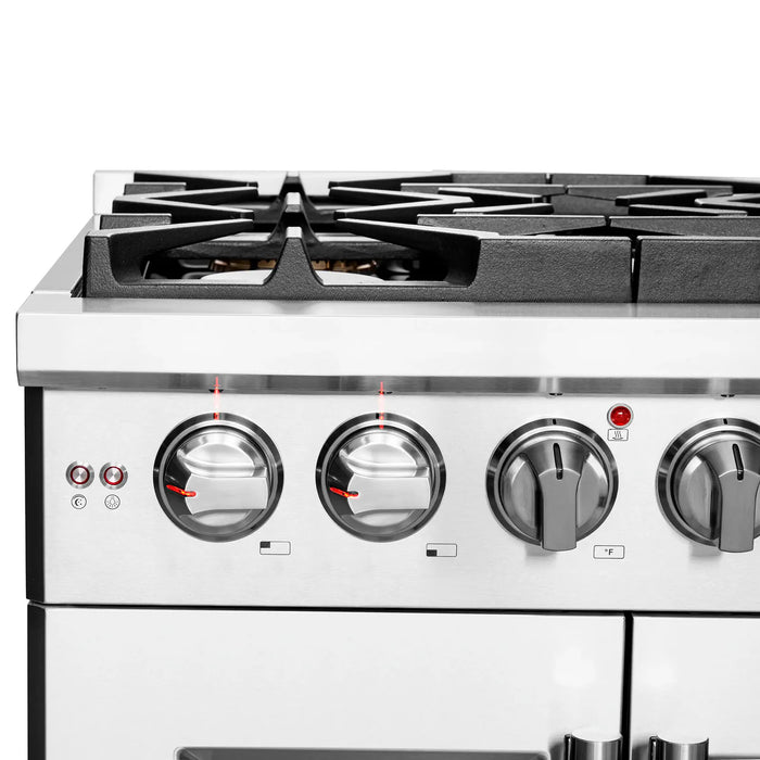 Forno Capriasca FFSGS6460-30 30" Freestanding French Door Gas Range, 4 Burners, Stainless Steel