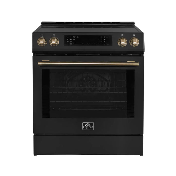Forno Donatello Espresso FFSIN0905-30BLK 30-Inch Slide-In Induction Range with Convection Oven and 5 Cooking Zones – Black