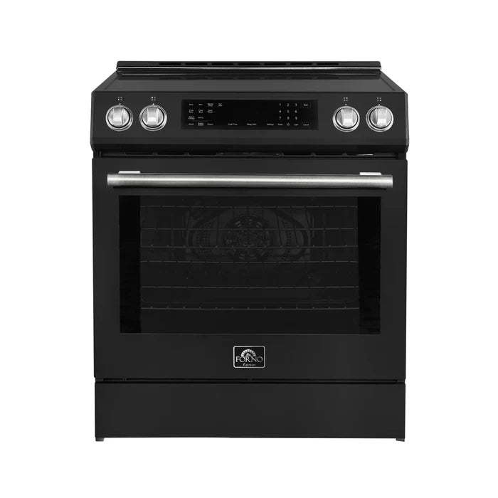 Forno 2-Piece Kitchen Appliance Package – 30″ Black Induction Range + 31″ Black Built-In Column Refrigerator – FBDL-015-12CAUS
