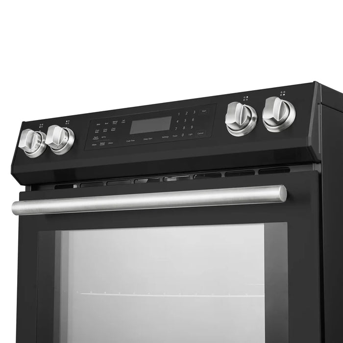 Forno Donatello Espresso FFSIN0905-30BLK 30-Inch Slide-In Induction Range with Convection Oven and 5 Cooking Zones – Black