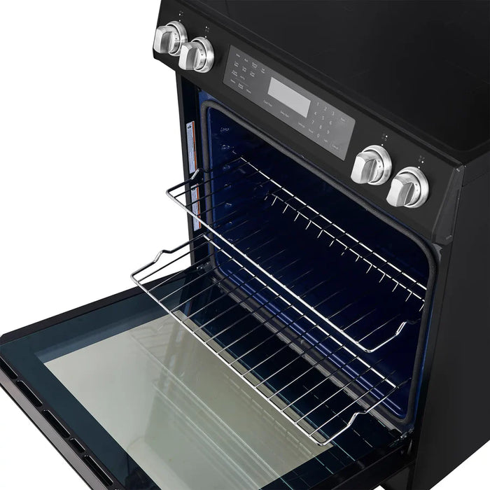 Forno Donatello Espresso FFSIN0905-30BLK 30-Inch Slide-In Induction Range with Convection Oven and 5 Cooking Zones – Black